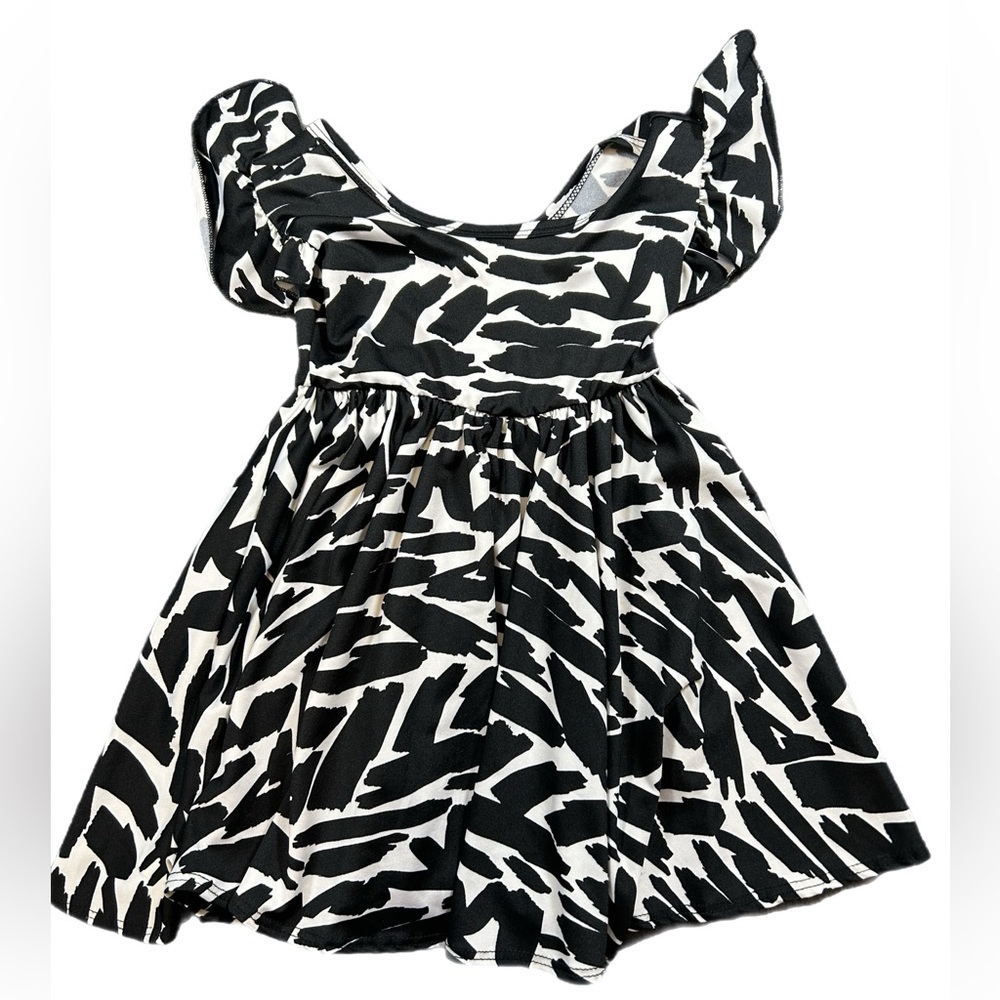Dot Dot Smile 12/24M Dress-Black and White